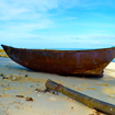 Old Metal Boat at North Cay